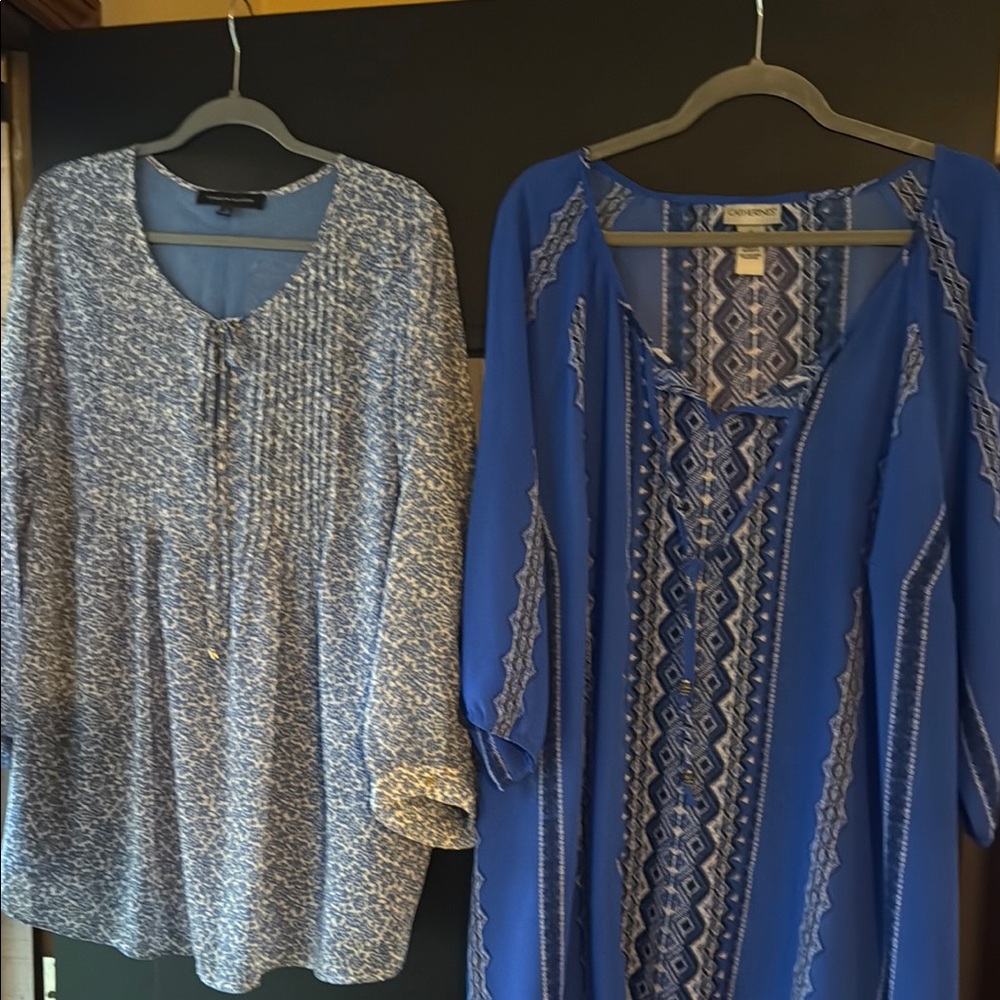 Tommy Hilfiger Blue 3/4 Sleeve Smocked Blouse and Catherine’s